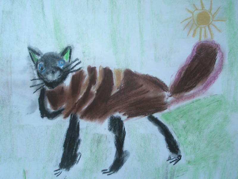 Частный детский сад «Взмах», Кировский район. Картины детей ИЗО студии «Веселые картинки». Преподователь – Крылова Светлана.