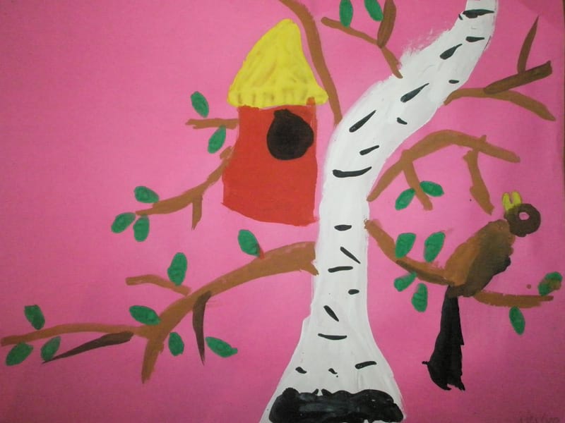 Частный детский сад «Взмах», Кировский район. Картины детей ИЗО студии «Веселые картинки». Преподователь – Крылова Светлана.