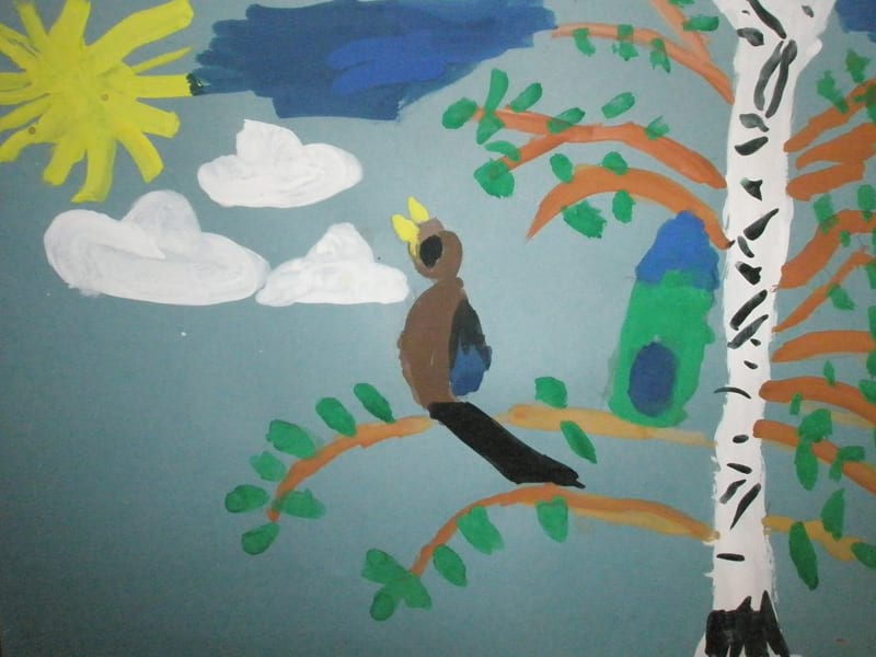 Частный детский сад «Взмах», Кировский район. Картины детей ИЗО студии «Веселые картинки». Преподователь – Крылова Светлана.